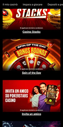 pokerstars casino bonus di benvenuto
