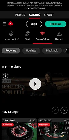 pokerstars casino giochi del casino live